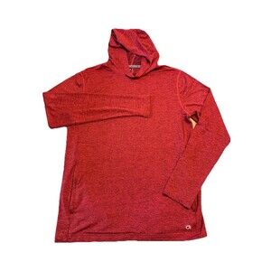 Men’s Gap Fit Cool Dry Red Hooded Long Sleeve Activewear Workout Top Size Small